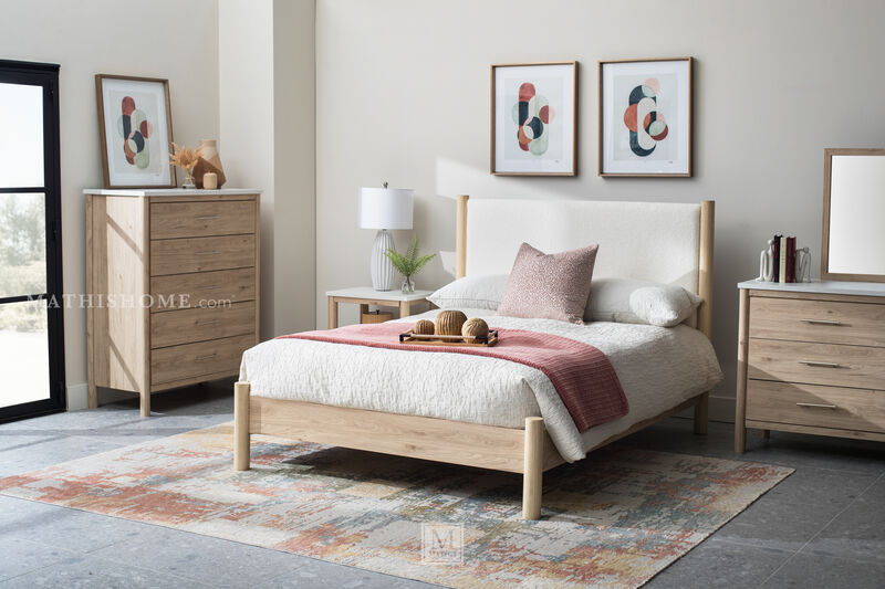 Cadmori Two-tone King Upholstered Panel Bed